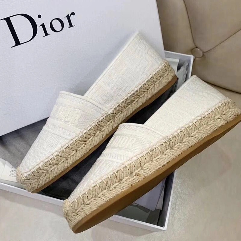 Christian Dior Granville Espadrilles Women Oblique Motif Canvas White - Image 4