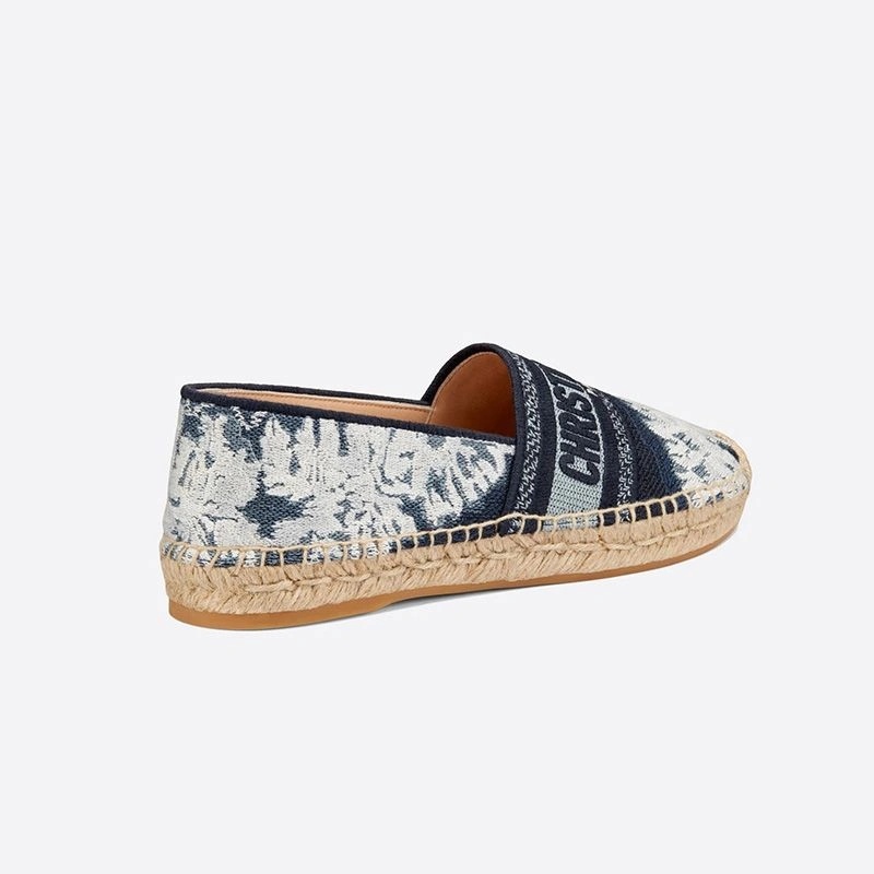 Christian Dior Granville Espadrilles Women Tie & Dye Motif Canvas Blue - Image 3