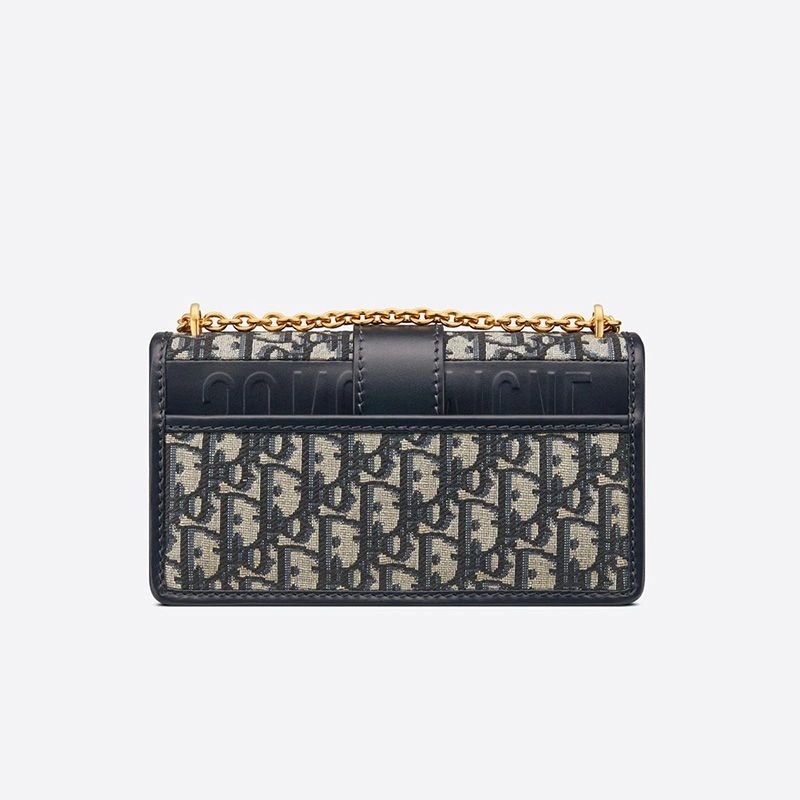 Dior 30 Montaigne East-West Bag With Chain Oblique Motif Canvas Blue - Image 3