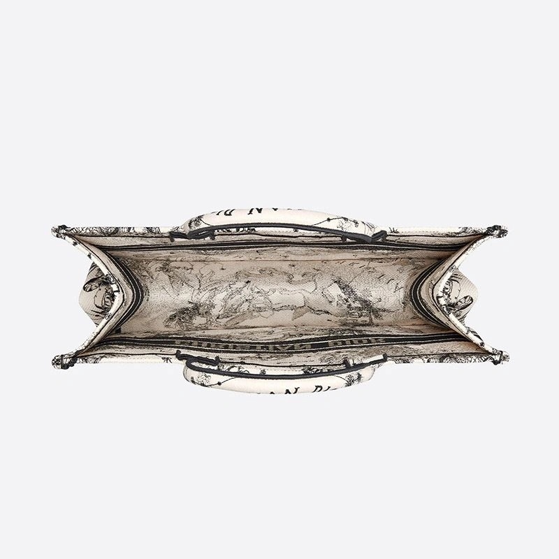 Dior Book Tote Toile de Jouy Zodiac Motif Canvas White - Image 4