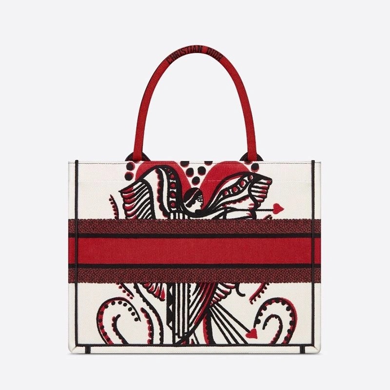 Dior Book Tote Cupidon Motif Canvas White - Image 3