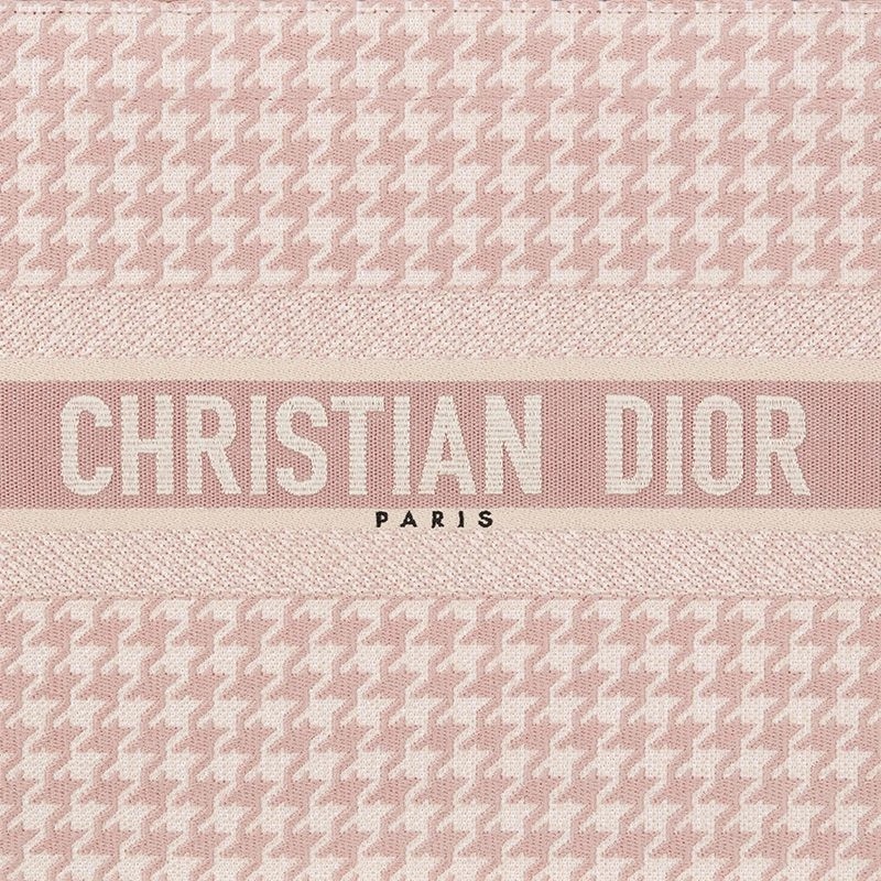 Dior Book Tote Macro Houndstooth Motif Canvas Cherry - Image 4
