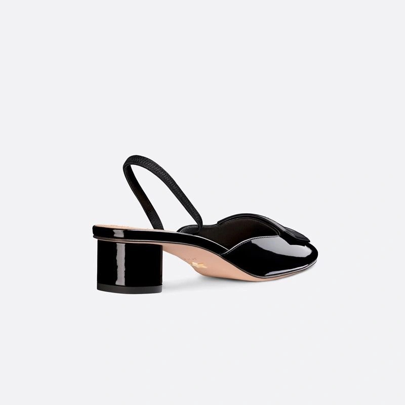 Dior Day Slingback Pumps Women Patent Calfskin Black - Image 4