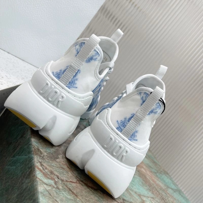 Dior D-Connect Sneakers Women Reve d'Infini Motif Technical Fabric White Bright Blue - Image 3