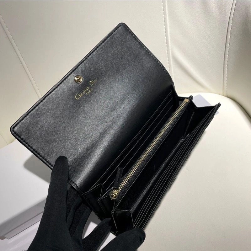 Dior Flap Wallet Cannage Lambskin Black - Image 4