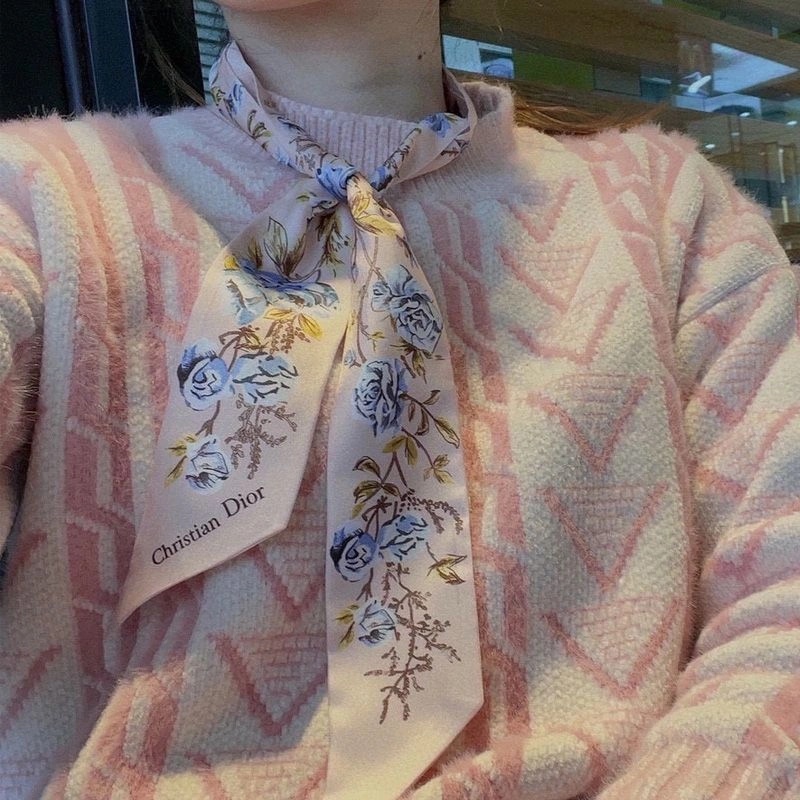 Dior Mitzah Twill Granville Motif Silk Cherry - Image 3