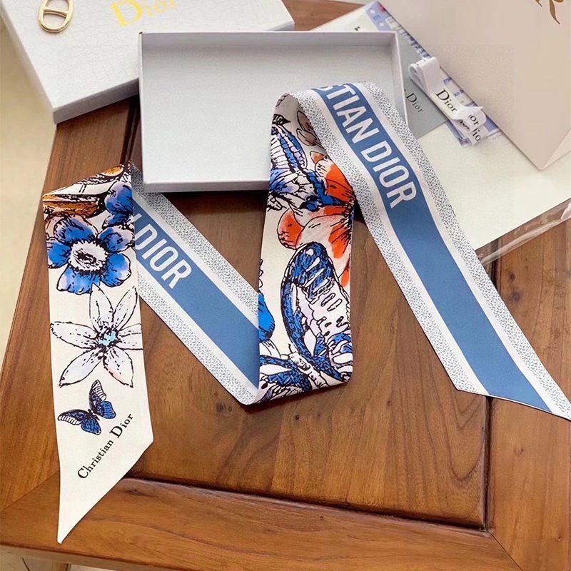 Dior Mitzah Twill Le Jugement Motif Silk Blue - Image 3