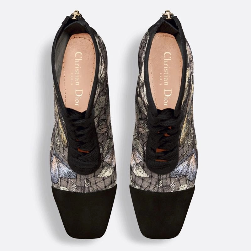 Dior Naughtily-D Ankle Boots Women Butterfly Motif Transparent Mesh Black - Image 3