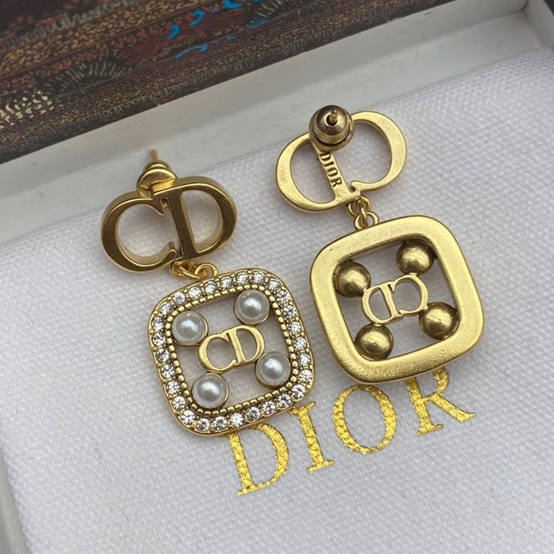 Dior Tribales Earrings Gold-finish Metal, White Resin Pearls And White Crystals Gold - Image 4