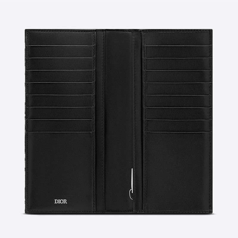 Large Dior Vertical Wallet Oblique Motif Canvas Blue - Image 3