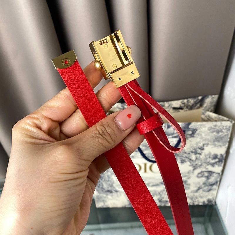 Diorpolytechnique Belt Smooth Calfskin Red Gold - Image 3