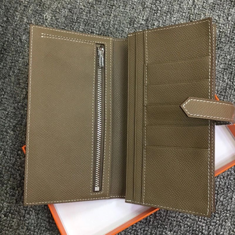 Hermes Bearn Wallet Epsom Leather Palladium Hardware In Marble - Image 3