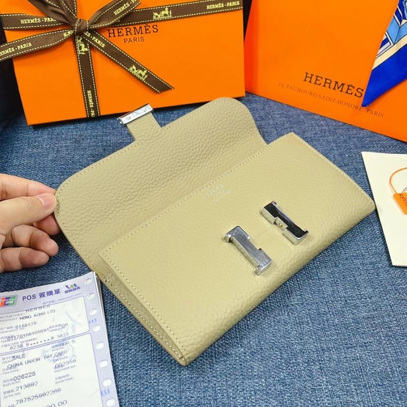Hermes Constance Wallet Togo Leather Palladium Hardware In Grey - Image 3