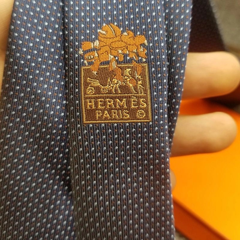 Hermes Digital H Tie In Blue - Image 4