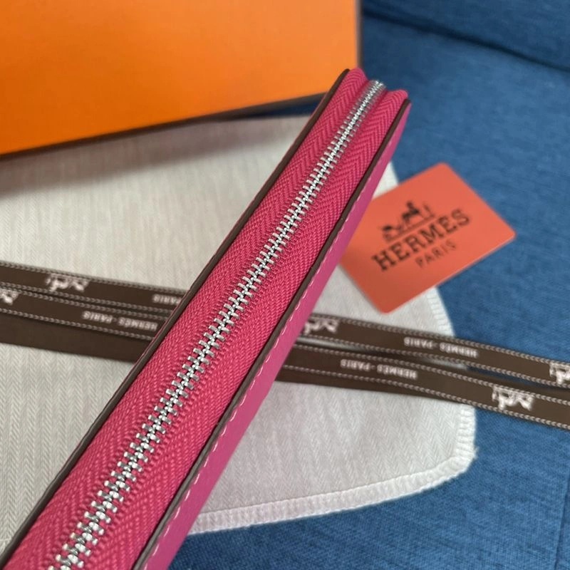 Hermes Evelyne Wallet Togo Leather Palladium Hardware In Rose - Image 3