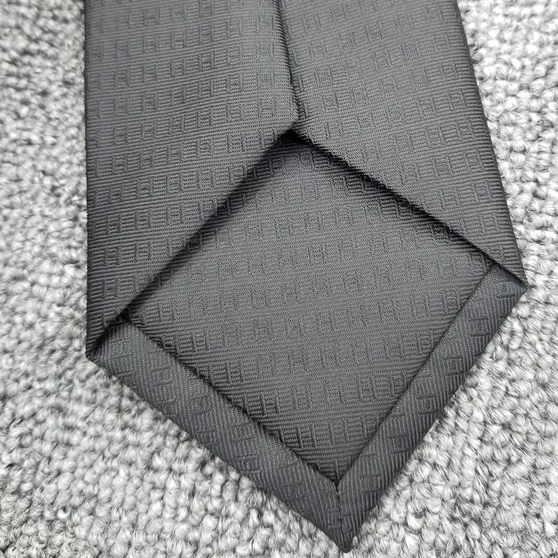 Hermes Faconnee H Bicolore Tie In Black - Image 6