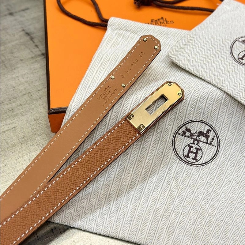 Hermes Kelly 18 Belt Espom Leather In Brown Gold - Image 3