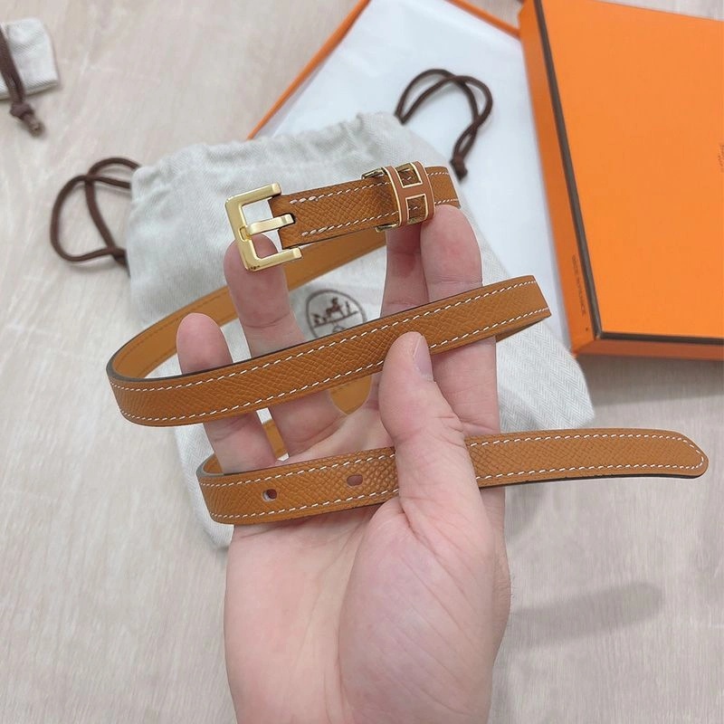 Hermes Pop H 15 Belt Epsom Calfskin In Brown Gold - Image 3