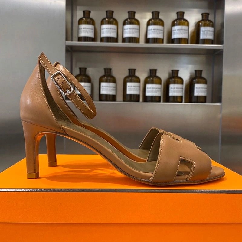 Hermes Premiere 70 Sandals Women Calfskin In Brown - Image 3