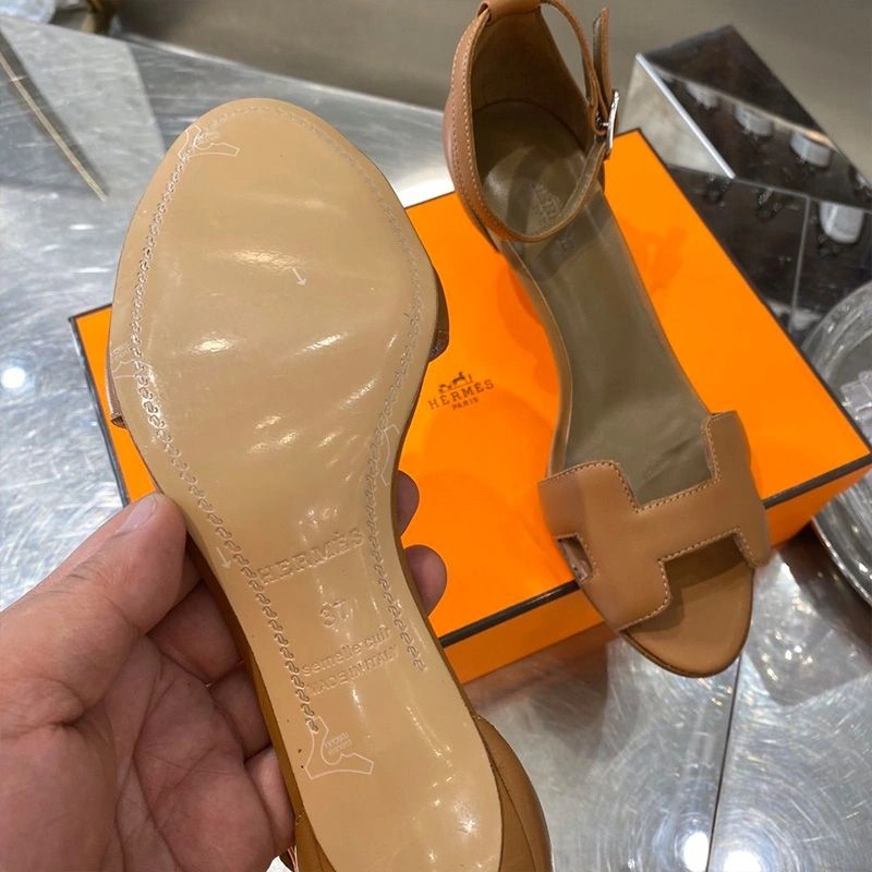 Hermes Premiere 70 Sandals Women Calfskin In Brown - Image 5