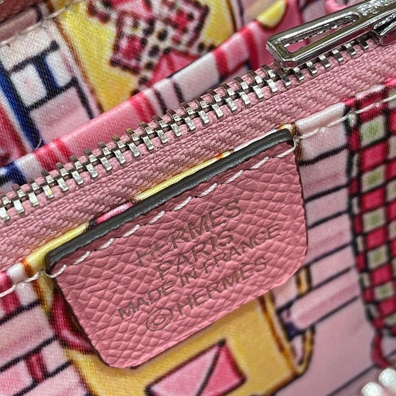 Hermes Silk'In Compact Wallet Epsom Leather In Pink - Image 4