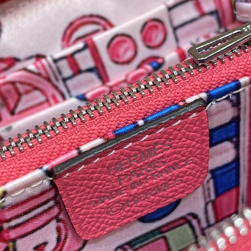 Hermes Silk'In Compact Wallet Epsom Leather In Rose - Image 4