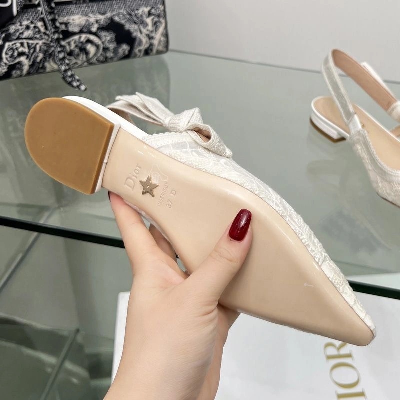 J'Adior Slingback Pumps Women Butterfly Motif Transparent Mesh White - Image 7