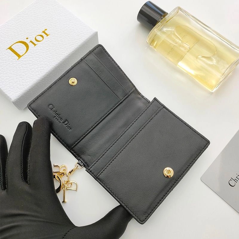 Lady Dior Flap Card Holder Patent Cannage Calfskin Black - Image 3