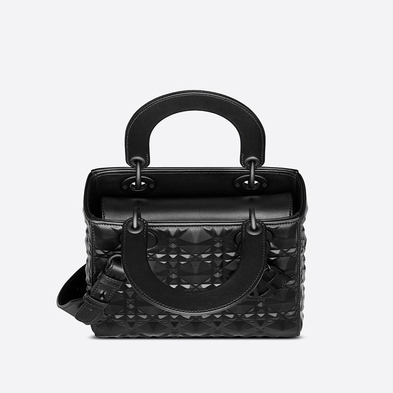 Lady Dior My ABCDior Bag Ultramatte Cannage Calfskin with Diamond Motif Black - Image 3