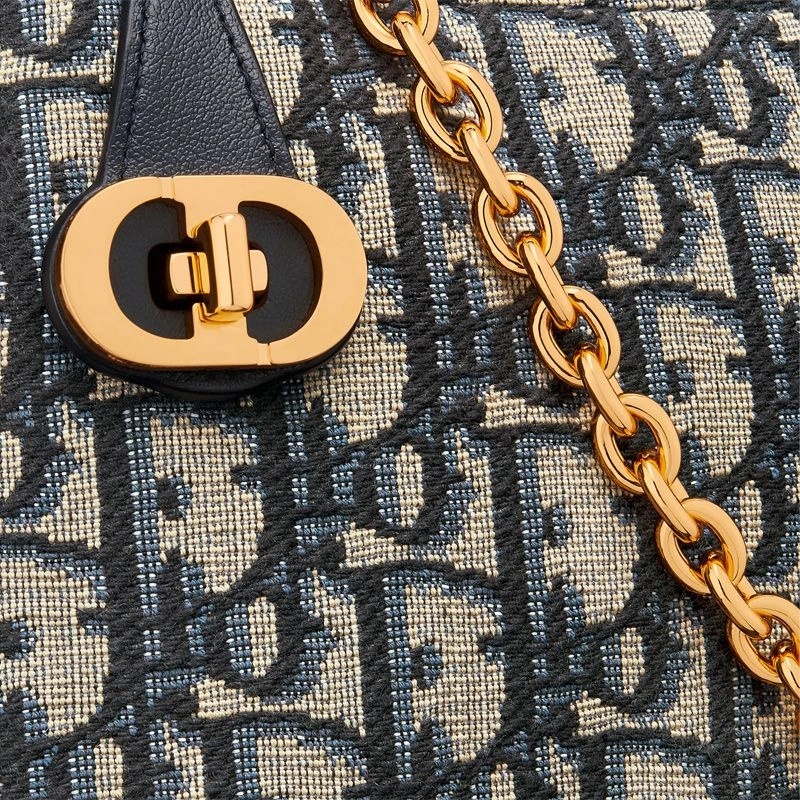 Mini Dior Midi Bag Oblique Motif Canvas Blue - Image 5
