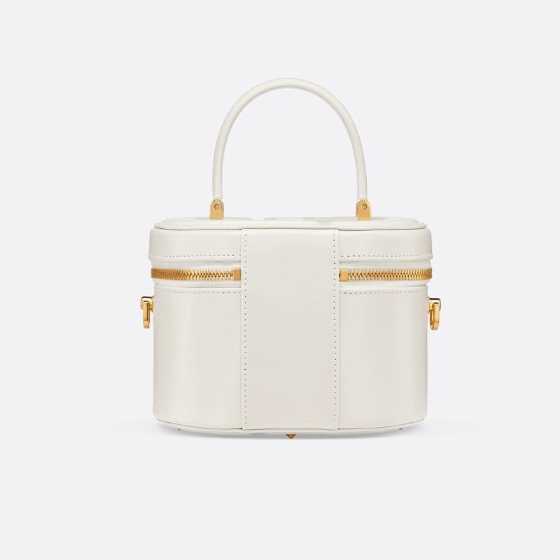 Small Dior CD Signature Vanity Case Calfskin White - Image 3