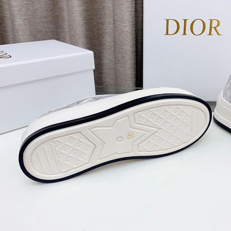 Walk'N'Dior Platform Sneakers Unisex Jardin d'Hiver Motif Canvas Grey - Image 4