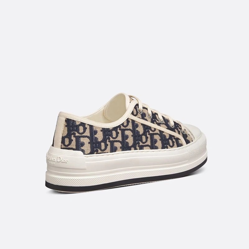 Walk'N'Dior Platform Sneakers Unisex Oblique Motif Canvas Blue - Image 3