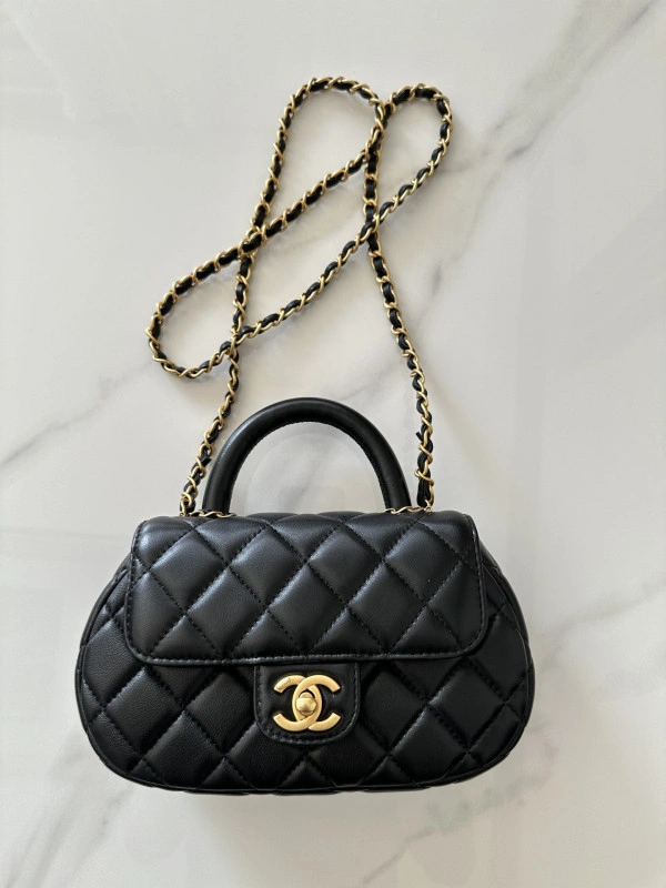 CHANEL SMALL FLAP BAG WITH TOP HANDLE ModernLook 947 - Image 10