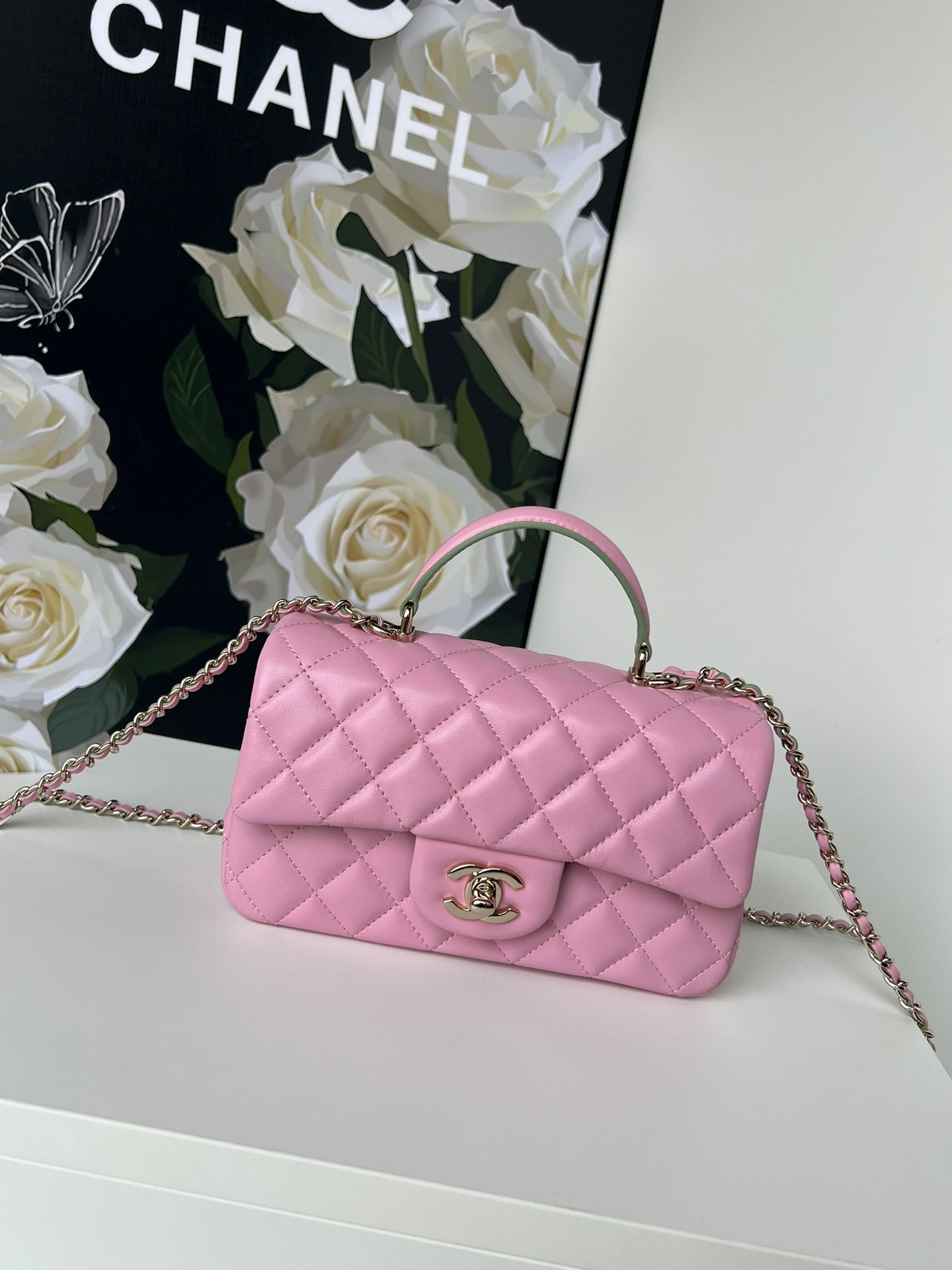 Trendy CHANEL FLAP BAG WITH TOP HANDLE-20*12*6cm 924